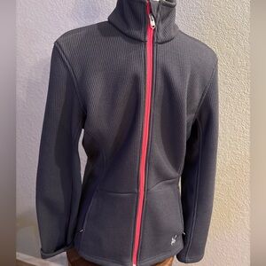 Spyder Womens Gray and Orange Core Sweater Full Zip Size Large